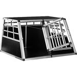 Petstuff Hundetransportbox gerade Rückwand 90°, Aluminium, robust, verschließbar, Verschiedene Größen