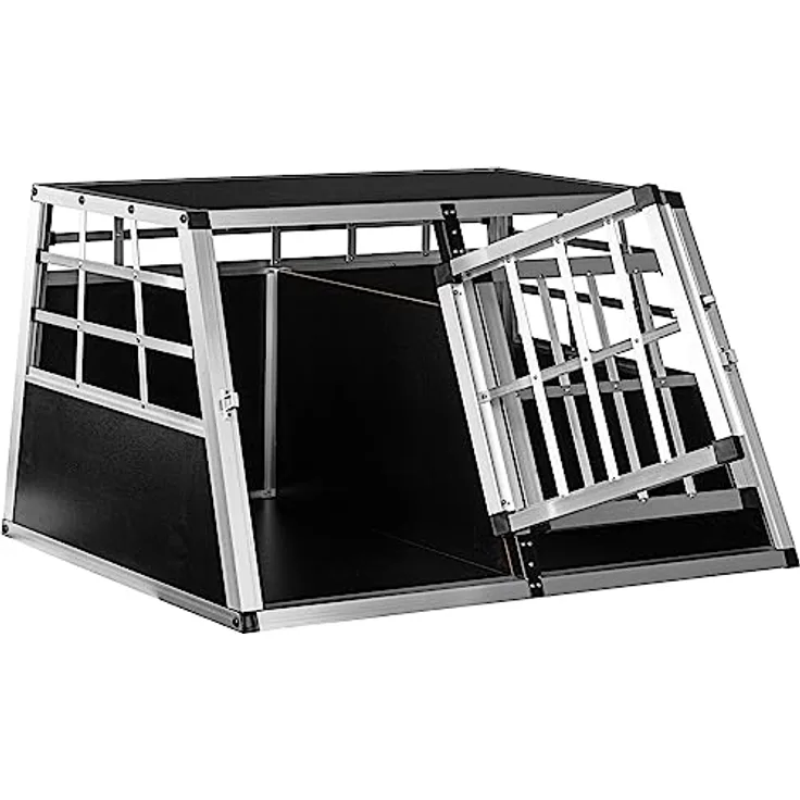Petstuff Hundetransportbox gerade Rückwand 90°, Aluminium, robust, verschließbar, Verschiedene Größen