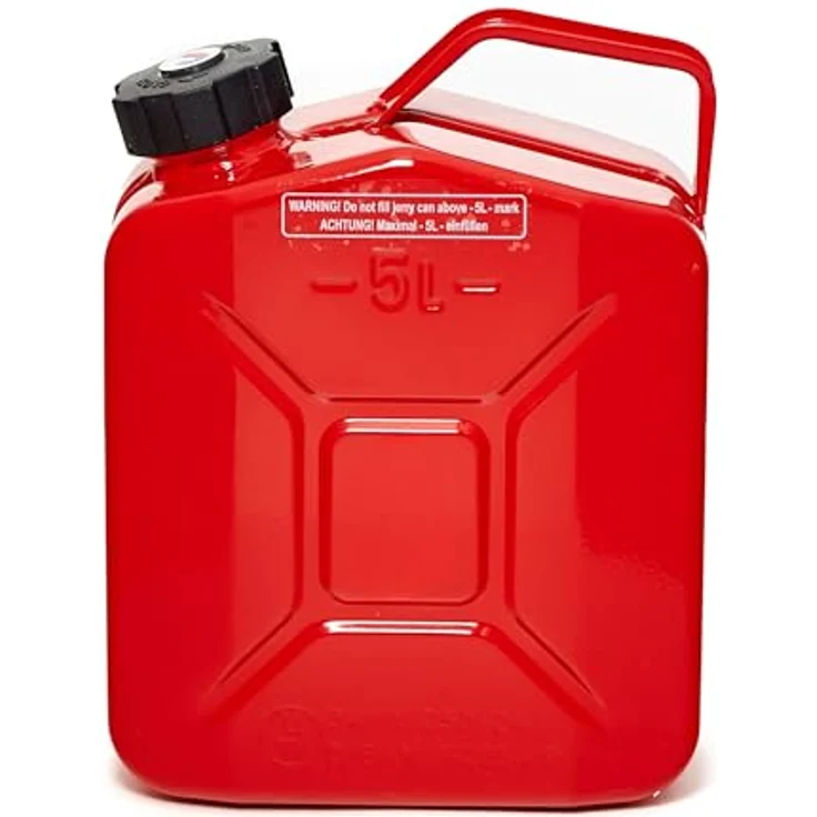 BW® Benzinkanister Metall 3x 5 Liter, roter Kraftstoffkanister mit Schraubverschluss und Ausgießer, TÜV-geprüft, UN-zugelassen, Made in Europe – Bild 4