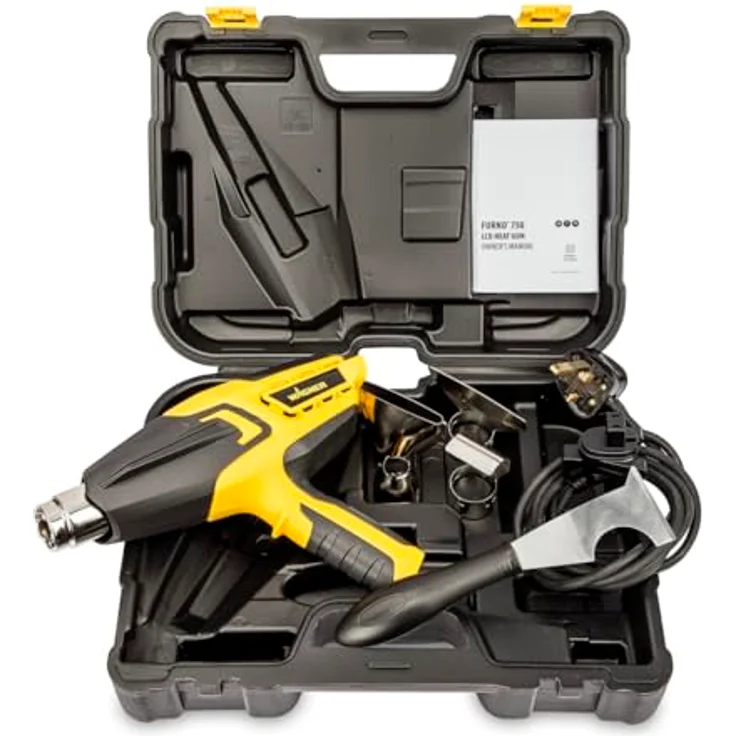 WAGNER Heißluftpistole FURNO 750 - max. 630°C,2000 W, Luftmenge 820 l-min, ergonomischer Handgriff inkl. Abstrahl-, Reflektor-, Zentrier-, Breitstrahldüse, Farbschaber & LCD-Anzeige – Bild 5