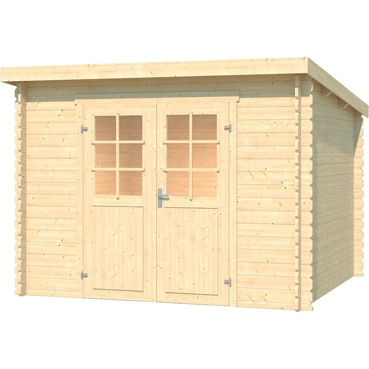 LASITA MAJA Gartenhaus San Jose 230, Blochbohlenhaus 28mm, Naturbelassen, BxT: 295x269 cm, Fundamentmass 2750x2300