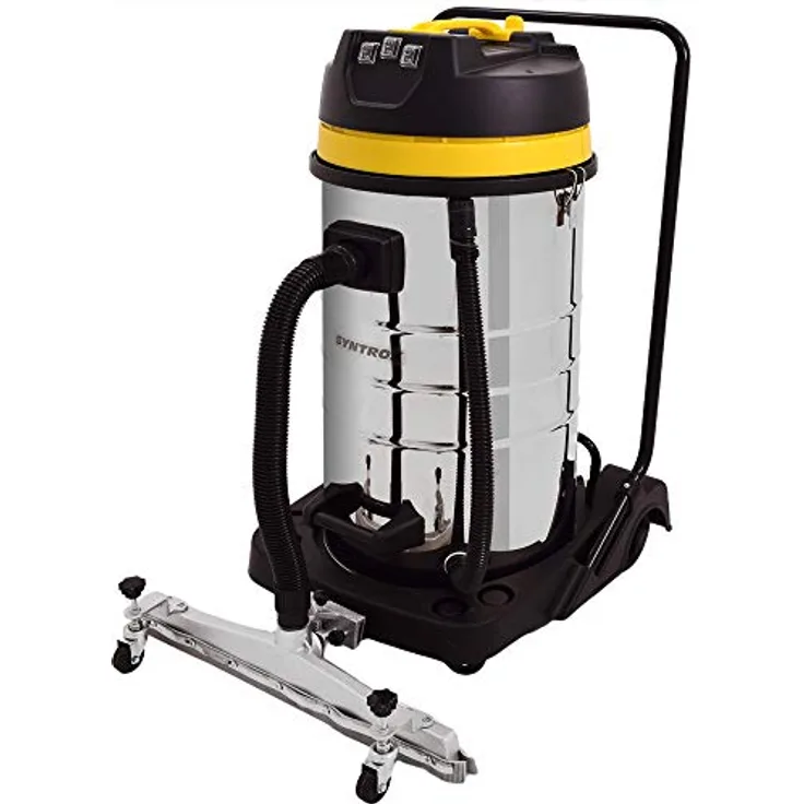 Syntrox Germany 3900 Watt 100 Liter Absaugmobil Staubsauger Edelstahl Industriesauger Nass und Trockensauger