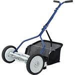 Amazon Basics Spindelmäher mit Grasfangkorb, 18-Zoll (45,7 cm), 5-Klingen, blau