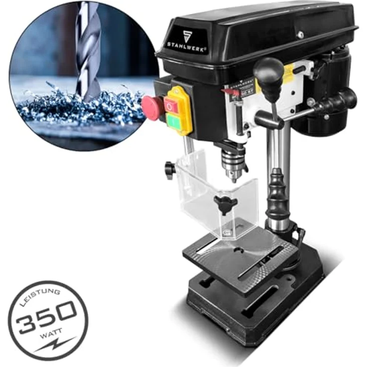 STAHLWERK BD-350 ST Tischbohrmaschine, 350 W, Bohrdurchmesser Ø 1,5-13 mm, 620-2.620 U/min, höhenverstellbarer Bohrtisch, stabiler Metallfuß – Bild 2