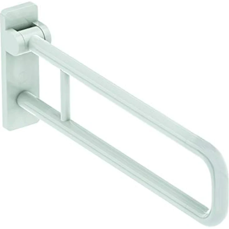 HEWI Stützklappgriff Ser 801, L:850mm, Aluminiumkern reinweiß, Badezimmerstütze bis 100 kg, 78mm breit – Bild 2
