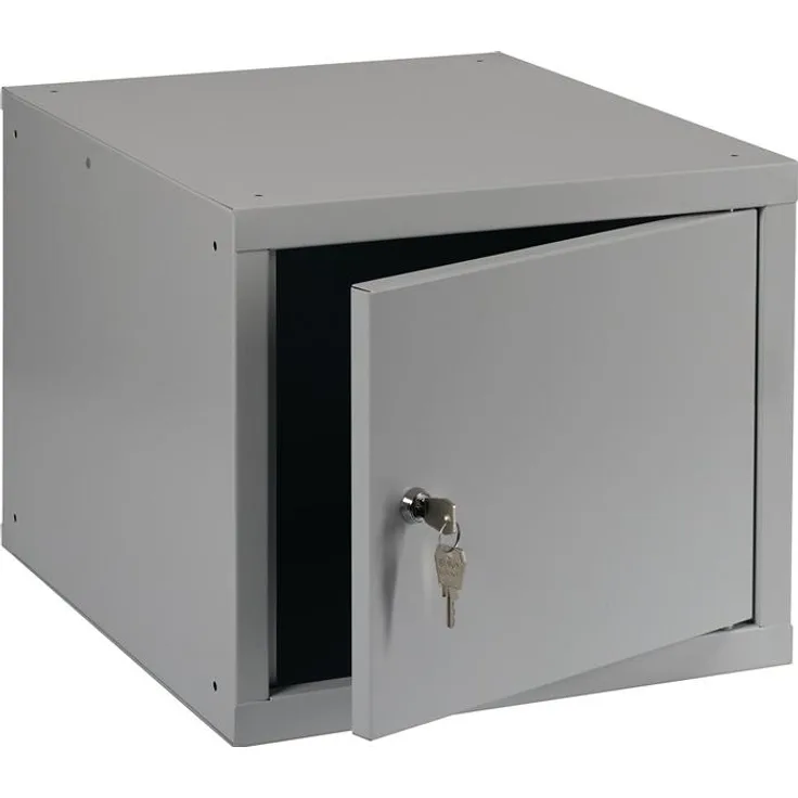 HP Autozubehör Werkstattschrank, Schließfachschrank lichtgrau RAL 7035, H350xB400xT450mm, abschließbar mit Zylinderschloss