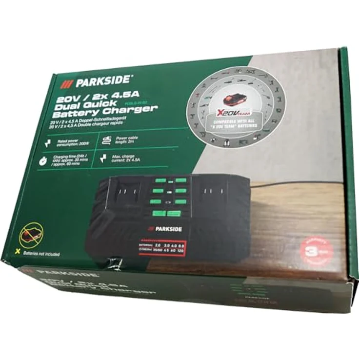 HEADNMORE® Bundle - PARKSIDE® 20V Akku Doppelladegerät PDSLG 20 mit 2x 4Ah Lithium-Ionen Akku, inkl. automatischer Ladeabschaltung und HEADNMORE® Flaschenöffner Schlüsselanhänger – Bild 5