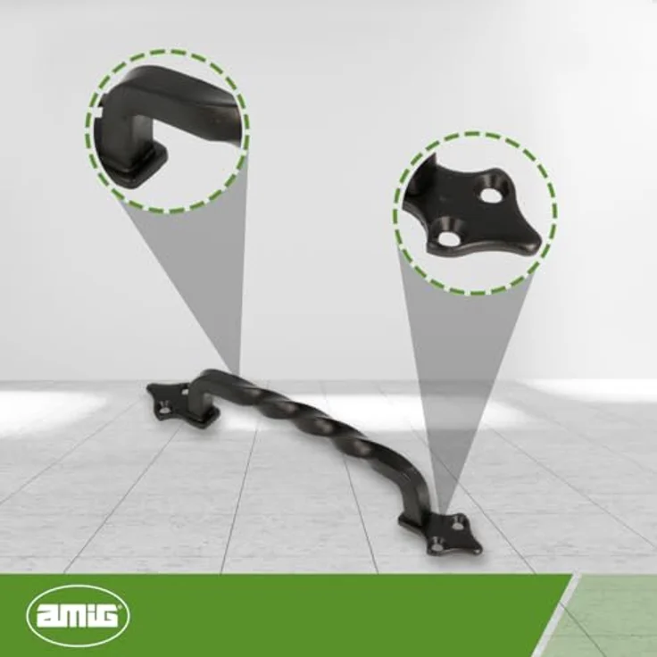 Amig Möbelgriff Modell 1002, 130 mm, mattschwarz, robuster Stahlgriff mit einfacher Installation – Bild 4