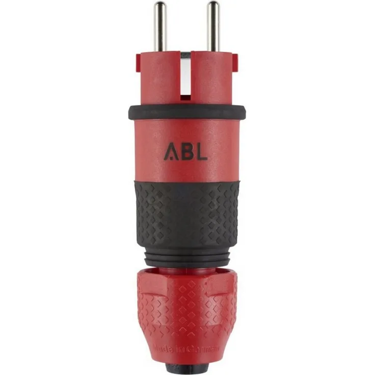 ABL Abdeckrahmen Pro Stecker 100000069, Hybridstecker CEE 7/7, IP54, rot, 16 A, für erschwerte Bedingungen