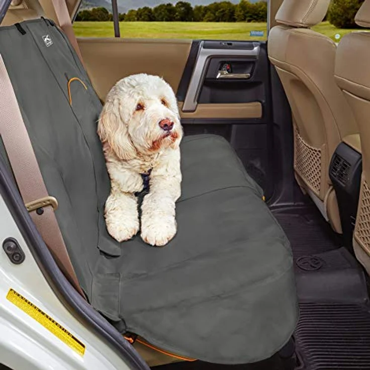 Kurgo Wander Rücksitz-Autoschondecke Hunde, Wasser- und schmutzabweisend, Universelle Passform, 140 cm Breite, Kohlegrau – Bild 1