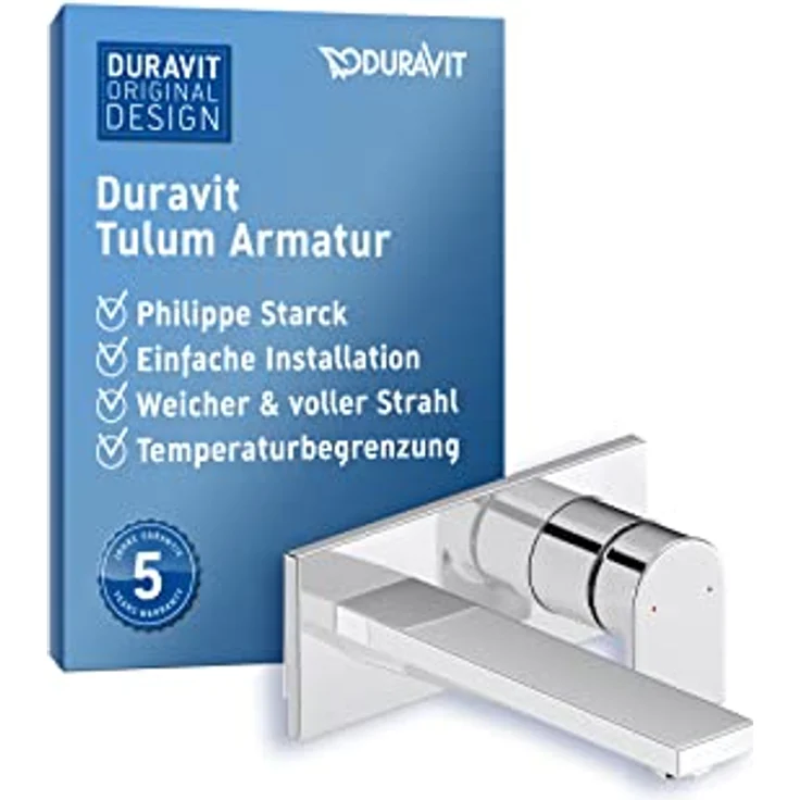 Duravit Tulum Waschtischarmatur, Unterputz, Wasserhahn Bad, Waschbecken Armatur, Chrom – Bild 1