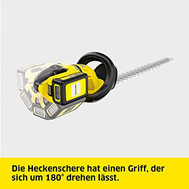 Kärcher HGE 18-50 Battery Akku-Heckenschere (inkl. Schnittgutkehrer, Leistung je Akkuladung: 325 m, Schnittlänge 50 cm, Gewicht 2,9 kg, Messerspitzenschutz, Sägefunktion) – Bild 3