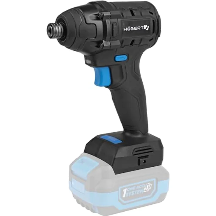 HÖGERT TECHNIK Akku-Schlagschrauber 18V, Bürstenlose Prallbügelmaschine mit 200 Nm Drehmoment, 1/4'' HEX, 3 Drehmomentstufen, LED-Beleuchtung, Metallgetriebe, ohne Akku