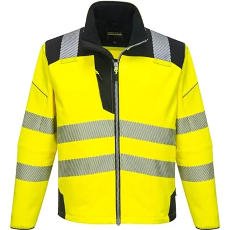 Portwest PW3 Warnschutz-Softshelljacke, Atmungsaktiv, Winddicht, Gelb/Schwarz, XXL