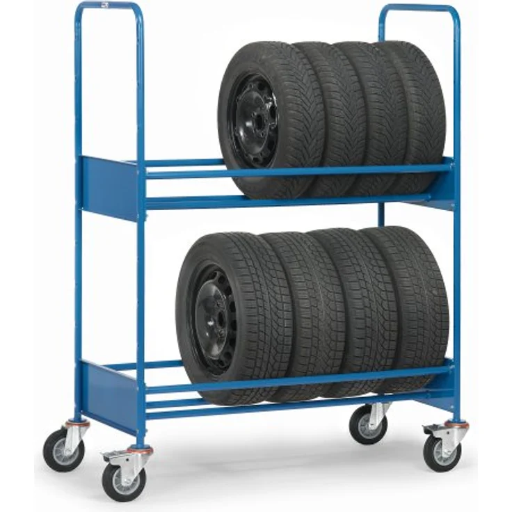 Fetra 4586 Reifenwagen, Stahl pulverbeschichtet, Traglast 250 kg, Vollgummi-Bereifung, 4 Lenkrollen – Bild 2