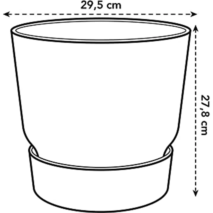elho Greenville Rund 30 Blumentopf für Außen - Selbstbewässerungstopf Groß - 100% recyceltem Plastik - Ø 29.5 x H 27.8 cm - Schwarz/Living Schwarz – Bild 5