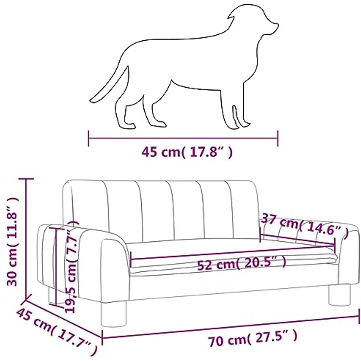 vidaXL Hundebett Hellgrau 70x45x30 cm Stoff – Bild 4