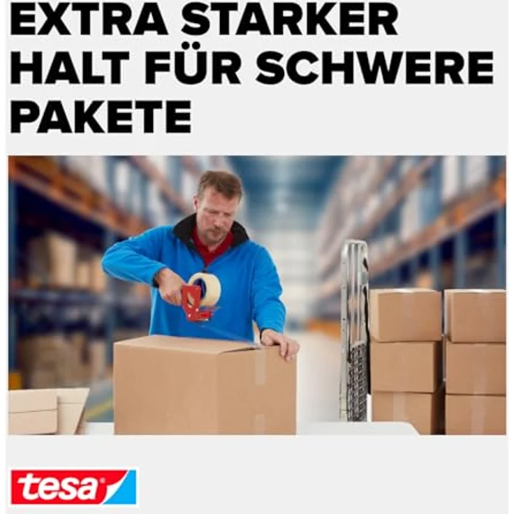 tesapack Solid & Strong Leise Abrollbares Paketband- Packband (zum sicheren Verschließen von Paketen) transparent - Preisvergleich – Bild 5