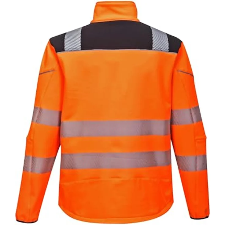 Portwest PW3 Warnschutz-Softshelljacke, 4XL, Orange/Schwarz, atmungsaktiv, wasserabweisend, mit HiVisTex Pro Reflektionsband – Bild 2