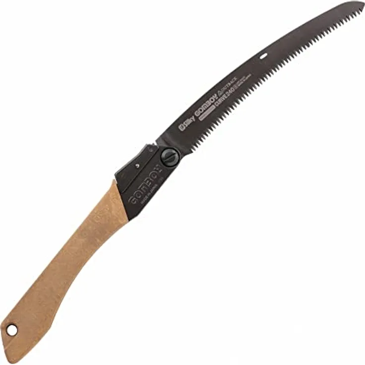 Silky Gomboy Curve Professional, Handsäge mit 240 mm gebogener Klinge, impulsgehärteten Zähnen, schwarzer Nickel-Zinn-Beschichtung und ergonomischem Griff