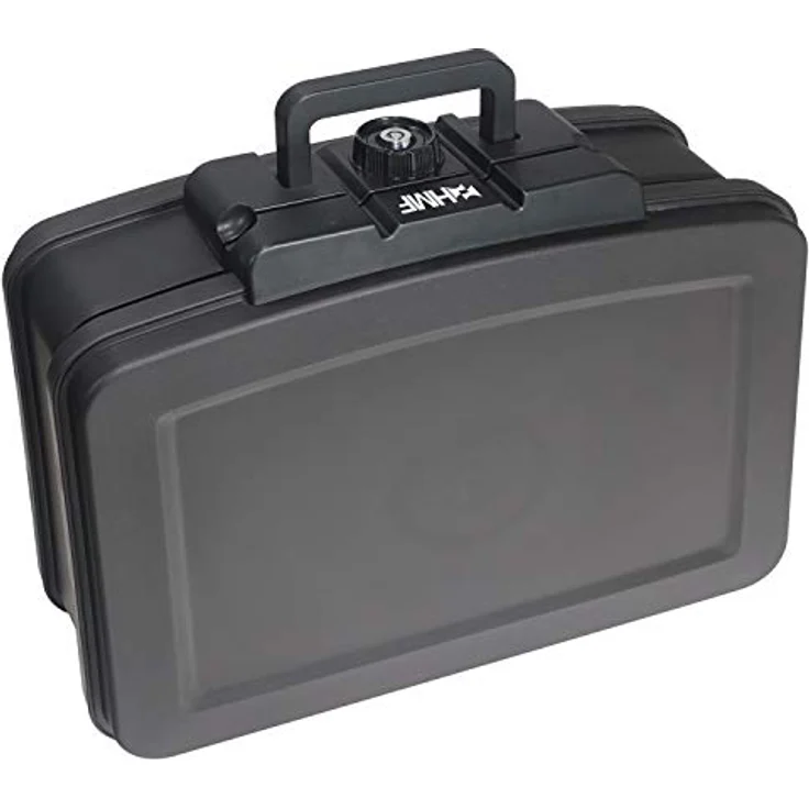 HMF Geldkassette feuerfeste und wasserdichte Dokumentenkassette, Tresor zum Schutz von Wertsachen, 44,5x16,5x33 cm, DIN A4, schwarz – Bild 4