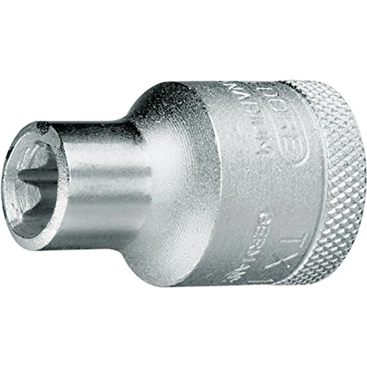 ELC Steckschlüsselset 1/2" E24x41,5mm, matt verchromt, aus Chrom-Vanadium-Stahl mit Kugelfangrille und griffiger Kreuzrändelung – Bild 2