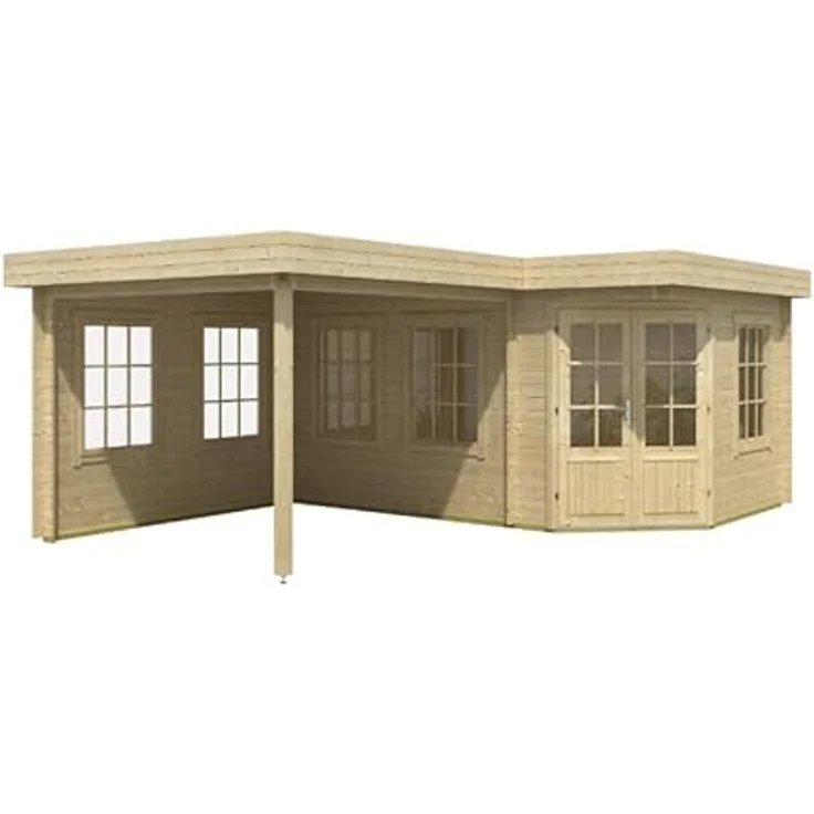 Alpholz Gartenhaus 5-Eck Pepe, BxT: 618x462 cm, großzügiges Vordach, lichtdurchfluteter Innenraum - Preisvergleich – Bild 6