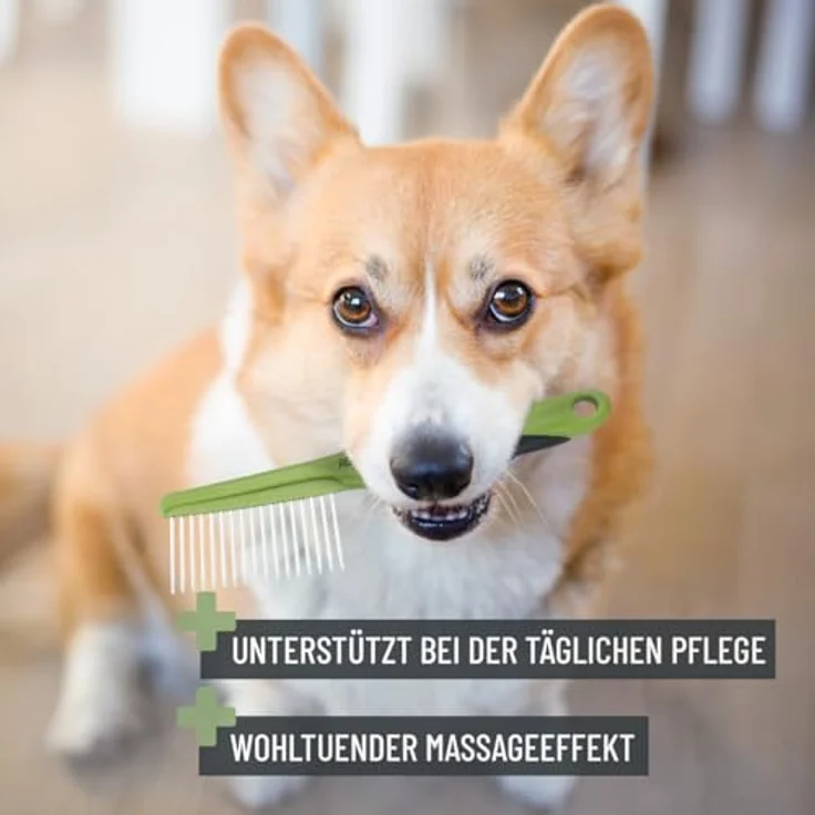 ReaVET Hundekamm & Katzenkamm für Mittel- Langhaar I Entfernt Knoten & Entwirrt das Fell I Fellkamm für die tägliche Fellpflege I Kamm für Hunde, Katzen mit abgerundeten Edelstahl-Zinken – Bild 3