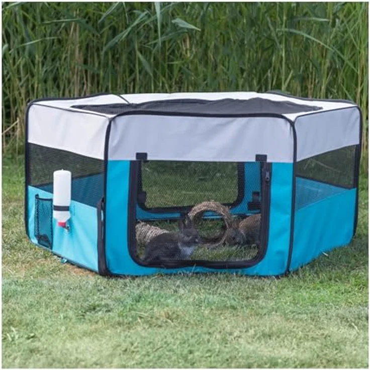 Trixie Freilauf für Kaninchen und Welpen ø 130 × 55 cm, blau-grau – Bild 2