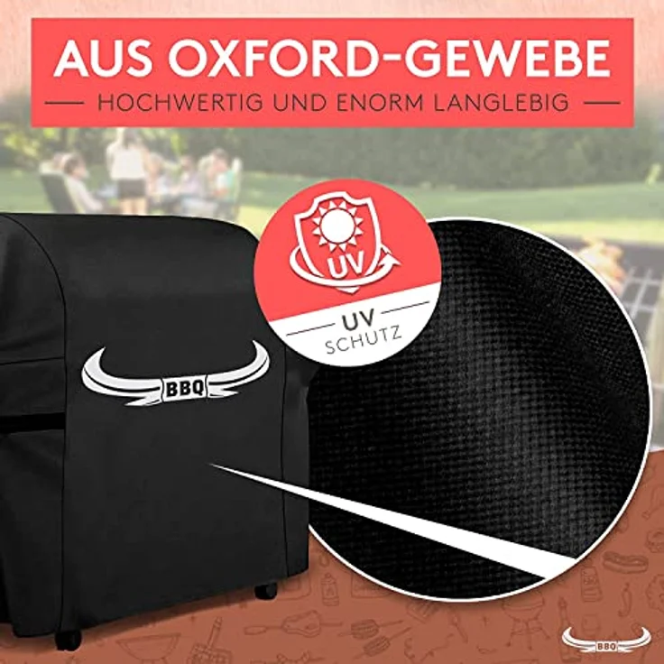 BBQ – Grillabdeckung [122 cm x 61 cm x 147 cm] – Innovative Grillabdeckung – Wetterfeste und wasserdichte Grillabdeckung [100%] – Bild 3