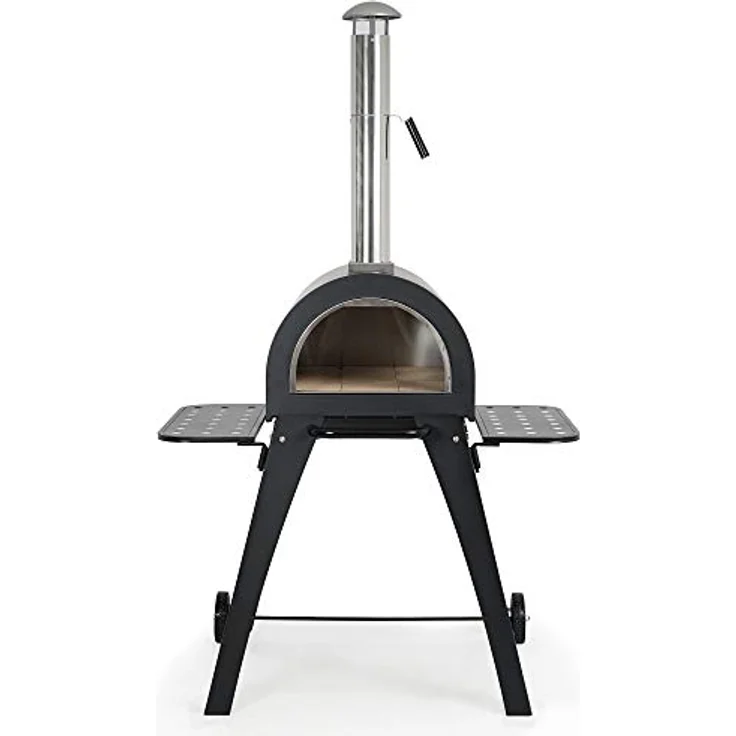 BBQ-Toro Pizzaofen "Havai", Steinbackofen mit Schamottesteinen, 500°C, 2 Seitenablagen, Edelstahl und lackiertes Stahlblech – Bild 5