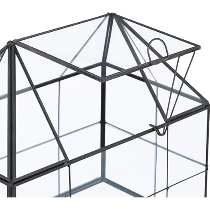 Relaxdays Pflanzenterrarium aus Glas Hausform, Minigewächshaus für Sukkulenten und Moos, in verschiedenen Farben, 21 x 23 x 14 cm – Bild 5