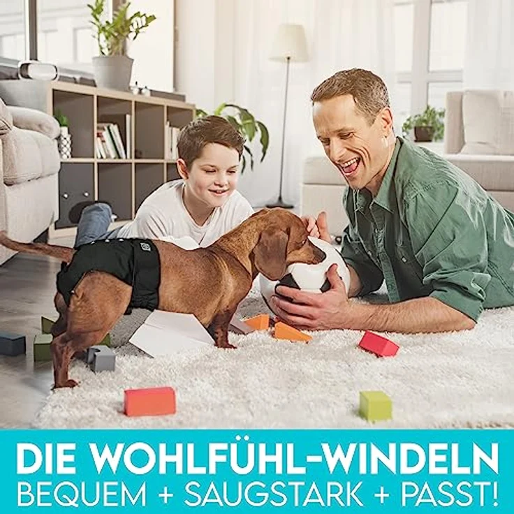 HUND IST KÖNIG® Hundewindeln für Hündinnen [3 STK] Saugstarke Läufigkeitshose für Hündinnen 3-Fach justierbar für festen Sitz - Hunde Windeln bei Läufigkeit & Inkontinenz – Bild 2