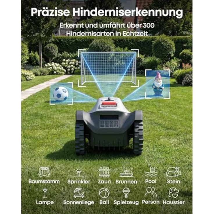 eufy C15 Mähroboter, kabellos mit Garage, bis 500m², TrueVision, intelligente Navigation, tierfreundlich, präzises Randmähen – Bild 5