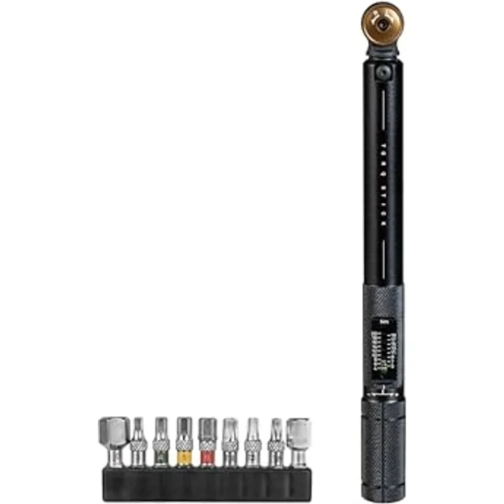 Topeak Torq Stick 4-20 Nm, Drehmomentschlüssel mit 9-teiligem Bit-Set und Umschalt-Knarrenkopf