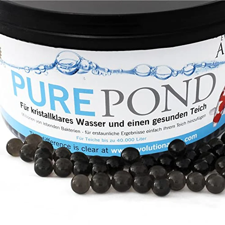 Evolution Aqua Pure Pond, 2000 ml Biostarter Gelbälle mit Filterbakterien für Teiche bis 40.000 l, nachhaltige Teichpflege und Wasserqualitätsverbesserung – Bild 3