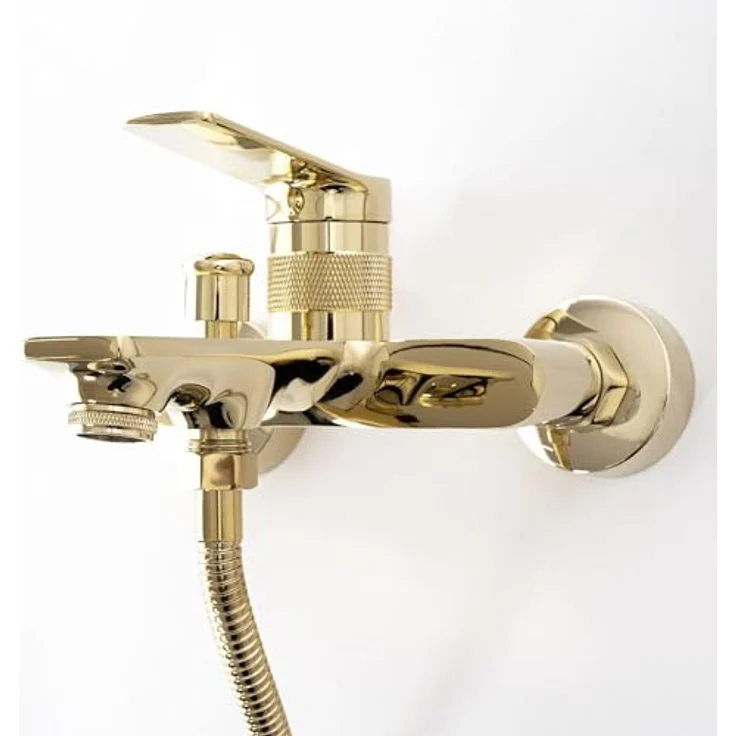 wohnwerk.idee Wannenarmatur Badewannenarmatur Viral Gold, elegante Badewannenarmatur mit zeitlosem Design und funktionaler Langlebigkeit – Bild 3