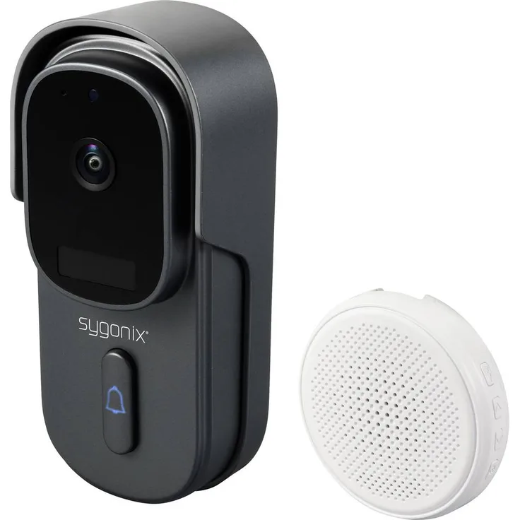 Sygonix IP-Video-Türsprechanlage WLAN, Funk, QHD-Videoauflösung, Grau, Weiß, mit PIR-Bewegungsmelder und Nachtsicht