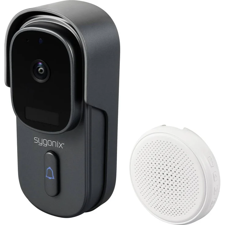 Sygonix IP-Video-Türsprechanlage WLAN, Funk, QHD-Videoauflösung, Grau, Weiß, mit PIR-Bewegungsmelder und Nachtsicht