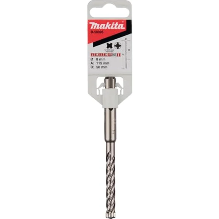 Makita NEMESIS II SDS+ Bohrer B-58095, 8x115 mm für armierten Beton, Vollhartmetallkopf – Bild 2