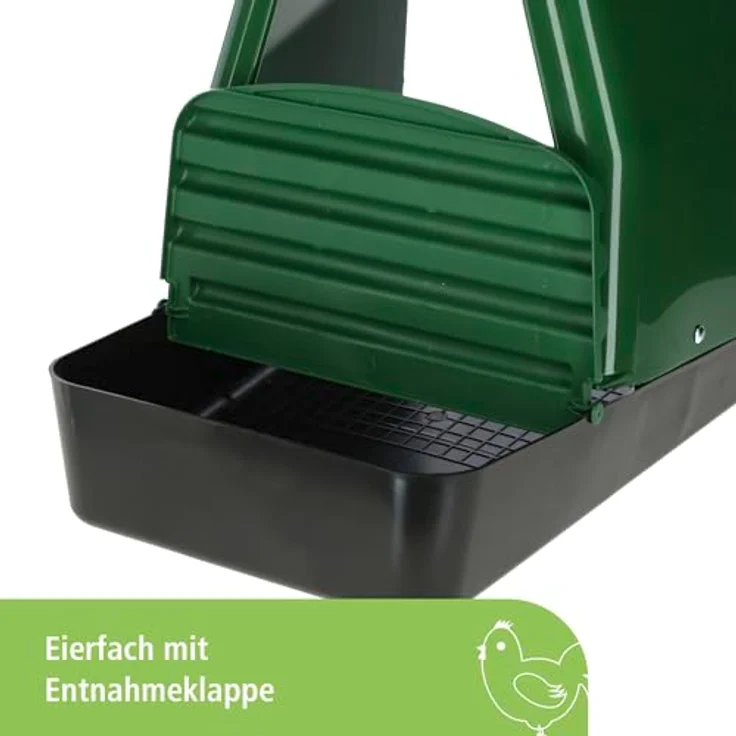 Kerbl Hühner Legenest aus Kunststoff, mit geneigtem Boden und Inspektionsklappe, unmontiert, 37 x 44 x 49,5 cm – Bild 4