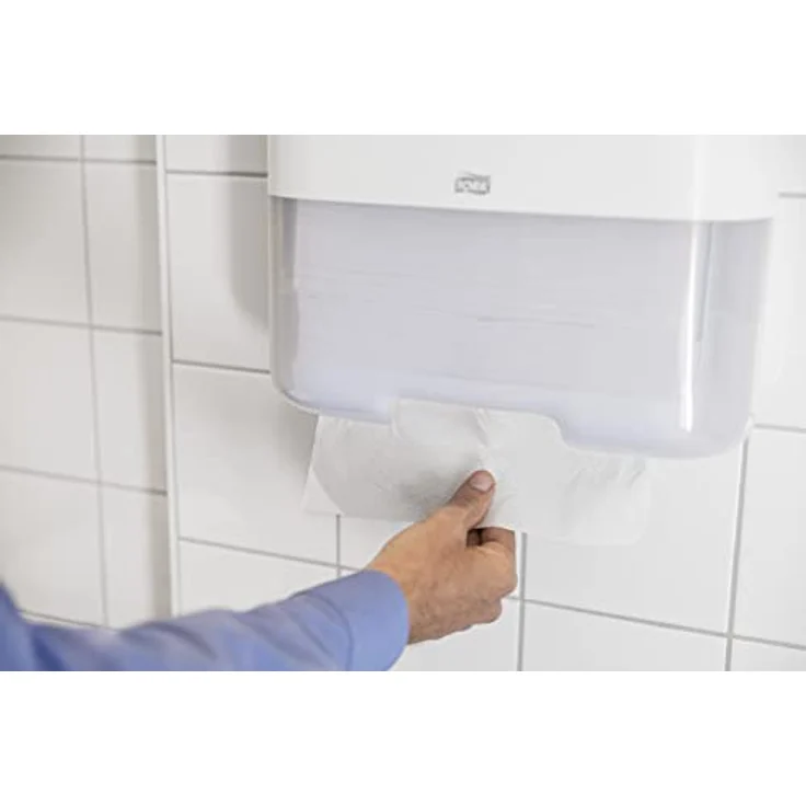 Tork Mini Spender für Zickzack und Lagenfalz Papierhandtücher 553100, Elevation Design - Kompakter H3 Handtuchspender für Falthandtücher zur Einzelblattentnahme, weiß – Bild 6