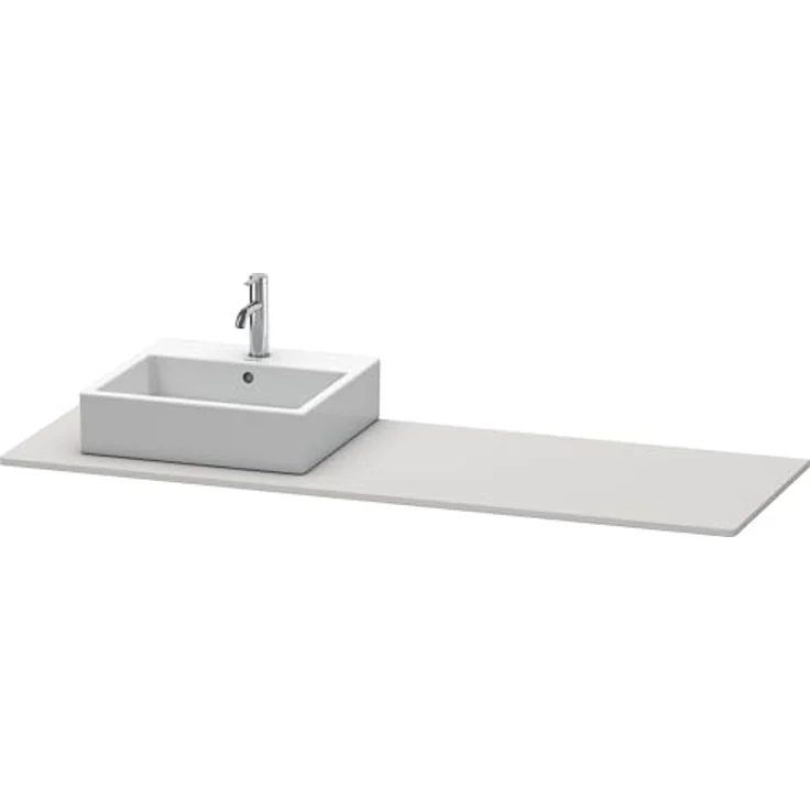 Duravit XSquare Konsole 060H 1600x 550 mm Nordic Weiß Seidenmatt Lack, 1 Ausschnitt links – Bild 4