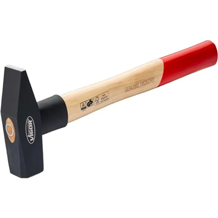 ViGOR Schlosserhammer V2662-800 800g Hammerkopf, Hickoryholzgriff, Gummi-Schlagschutz, 350 mm - robust und ergonomisch, Vigor – Bild 4
