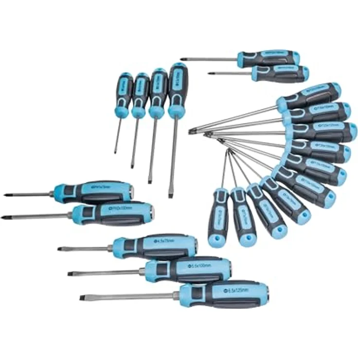 Brüder Mannesmann Werkzeuge Schraubendreher-Set mit ergonomischen 2-Komponenten-Griffen, 19-teilig – Bild 5
