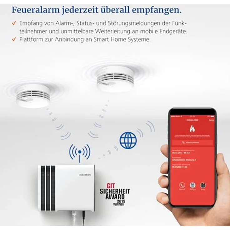 Hekatron Genius Plus X Rauchmelder mit Funkmodul Basis X, Funkrauchmelder 10 Jahre Batterie – Bild 6