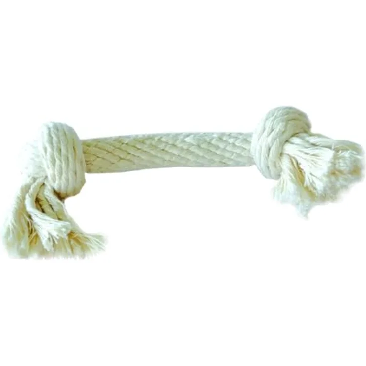 EQuest Hundespielzeug Spirit - Spieltau mit 2 Knoten, strapazierfähig aus 100% Baumwolle, natur - S