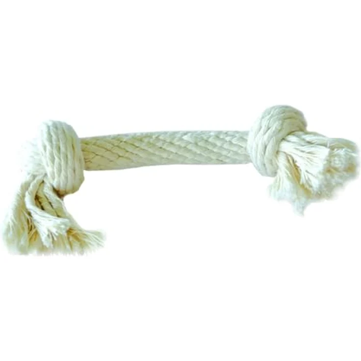 EQuest Hundespielzeug Spirit - Spieltau mit 2 Knoten, strapazierfähig aus 100% Baumwolle, natur - S