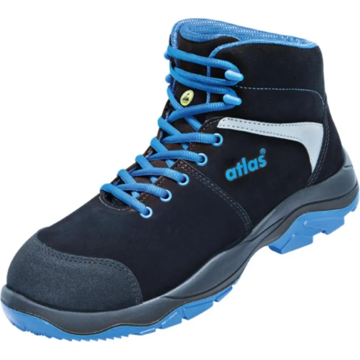 Atlas GX 805, Sicherheits-Damen-Sicherheitsschuh S3, knöchelhoch, Größe 36, Weite 10, SOFT-Nubukleder, rutschfeste Sohle, metallfreie Durchtritthemmung, 3D-Dämpfungssystem