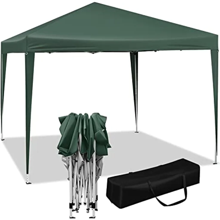 WOLTU Pavillon Pop-Up wasserdichter Faltpavillon Sonnenschutz Event Pavillon Gartenpavillon auf Terrasse Camping Festival Pagodenzelt aus Oxford Metallrahmen 3 x 3 m Grün – Bild 1